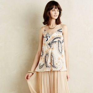 Anthro HD in Paris Moonset Sleeveless Silk Blouse